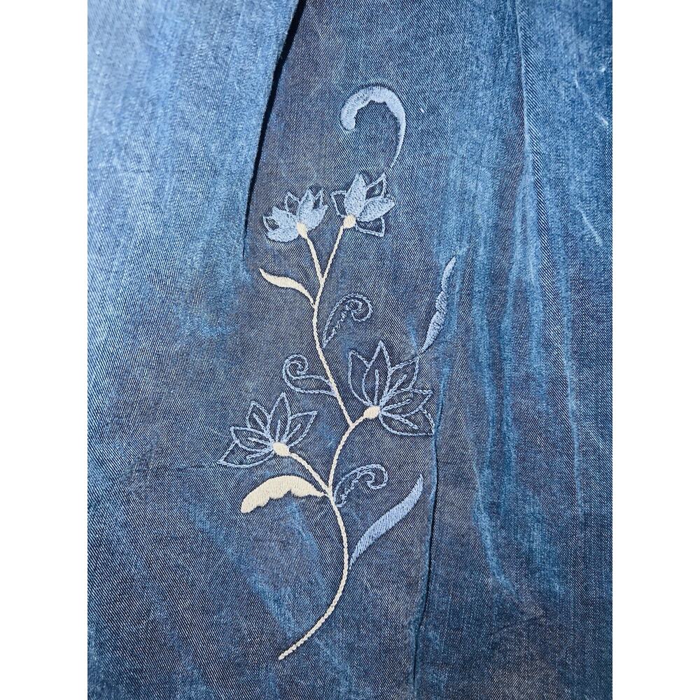 J Jill Denim Women’s Jean Button Front Distressed Jacket Blazer Size XL - Picture 6 of 8